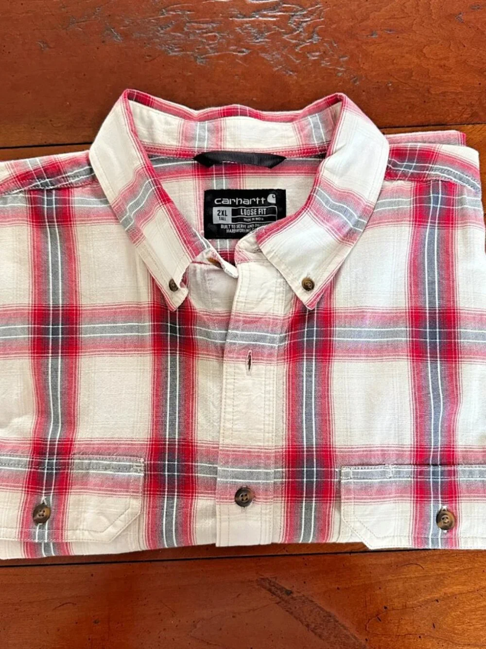 Carhartt Men's Button Down Shirt Plaid Relaxed Fit 2XLT Indie Modern Western
